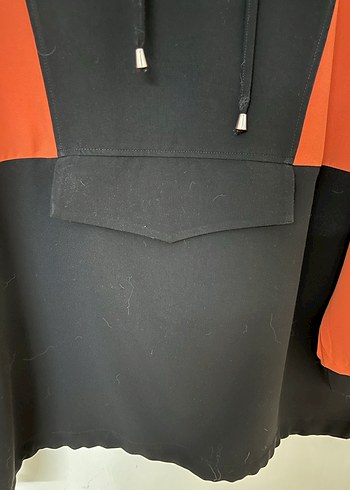 Mizalle Kapüşonlu Viscos Kumaş Tunik - Görsel 5