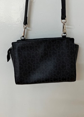 Siyah Deri Baskılı Fermuarlı Kadın Çanta - Görsel 5