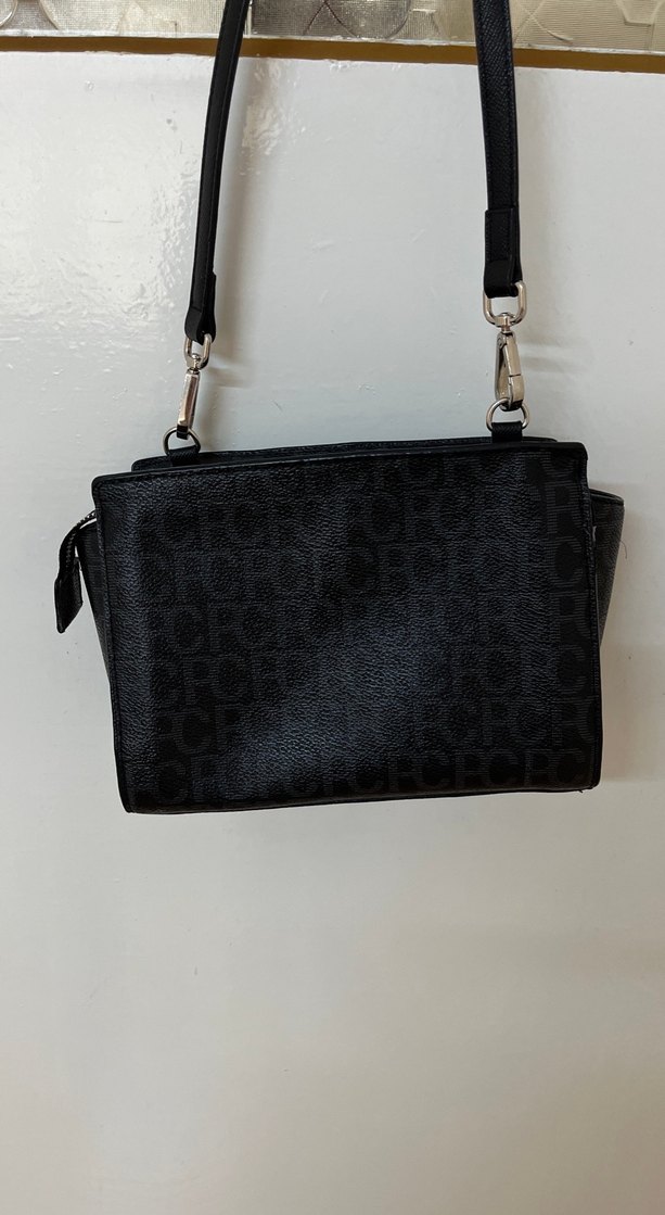 Siyah Deri Baskılı Fermuarlı Kadın Çanta - Görsel 5