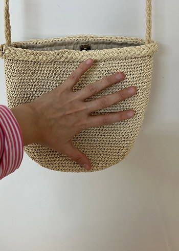 Beden ten rengi Renk Homemade Bej Örgü Kadın Çapraz Çanta