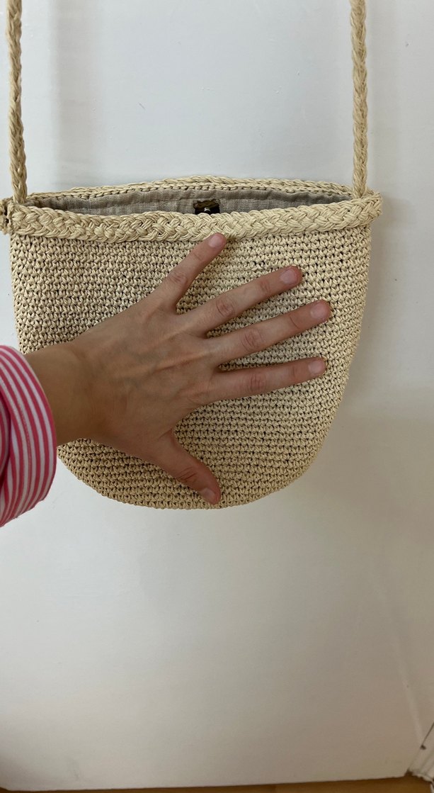 Homemade Bej Örgü Kadın Çapraz Çanta - Görsel 4