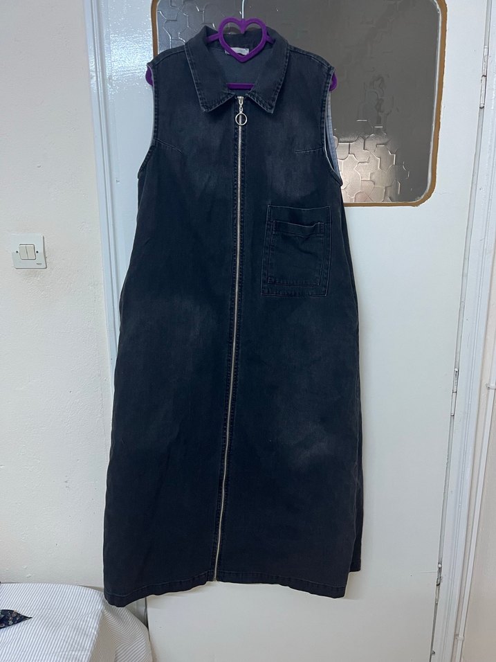 Zülays Gri Kadın Uzun Denim Elbise - Görsel 2