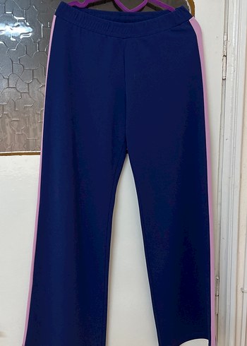 Kadın Pembe Düğmeli Uzun Eşofman Takımı - Görsel 2