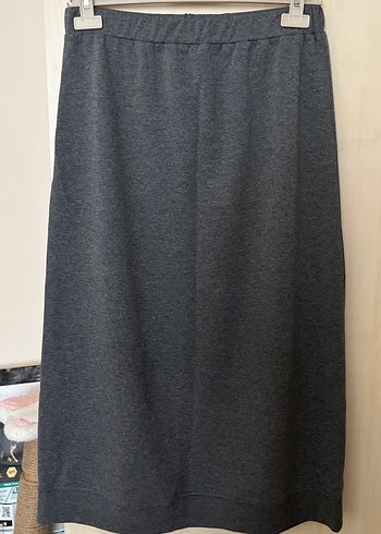 Gri Uzun Kollu Salaş etek-tunik ceket takım - Görsel 2