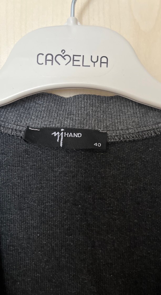 Gri Uzun Kollu Salaş etek-tunik ceket takım - Görsel 5