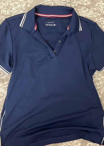 lacivert polo yaka vintage bluz - Görsel 2