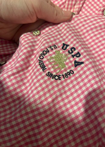 Düğmeli Pembe Kız cocukGömlek - Görsel 3