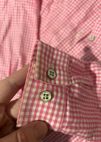 Düğmeli Pembe Kız cocukGömlek - Görsel 4