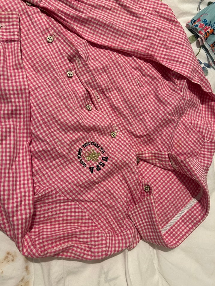 Düğmeli Pembe Kız cocukGömlek - Görsel 2