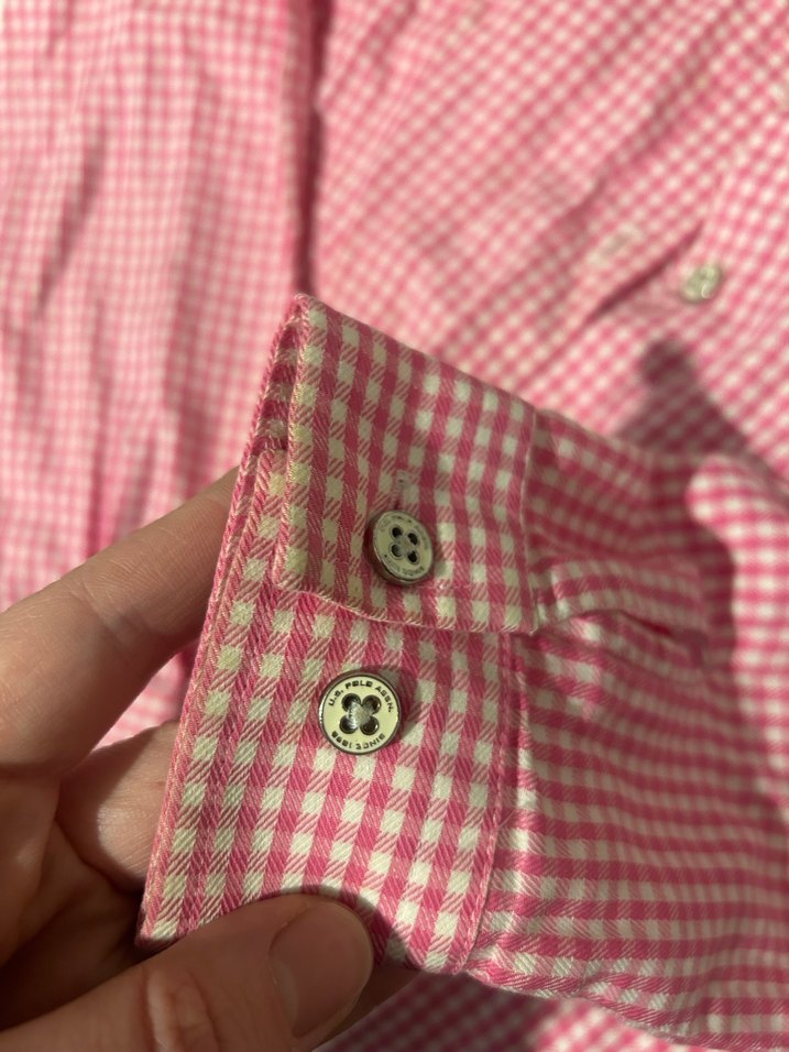 Düğmeli Pembe Kız cocukGömlek - Görsel 4