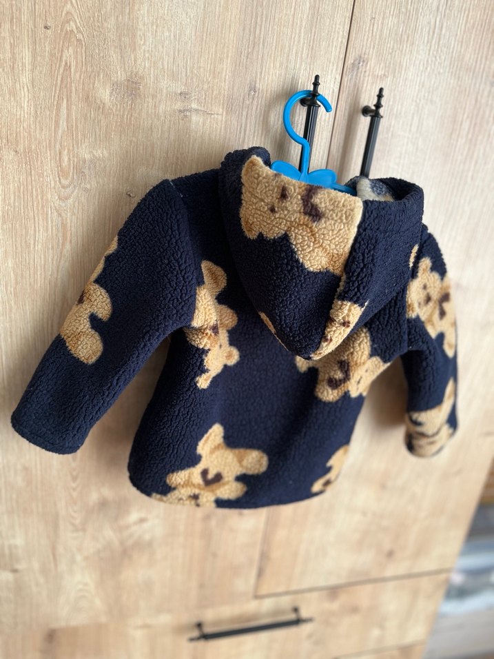 Kapüşonlu Erkek Çocuk Triko Desenli Ceket - Görsel 4