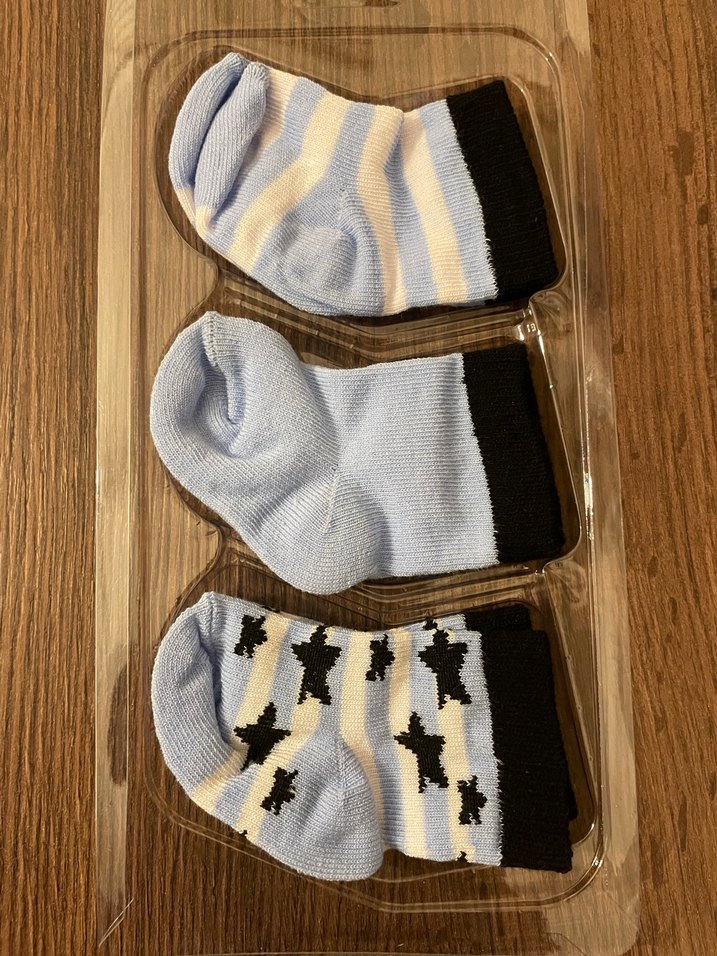 Bebek yenidoğan Mavi Desenli Çorap Seti - Görsel 4