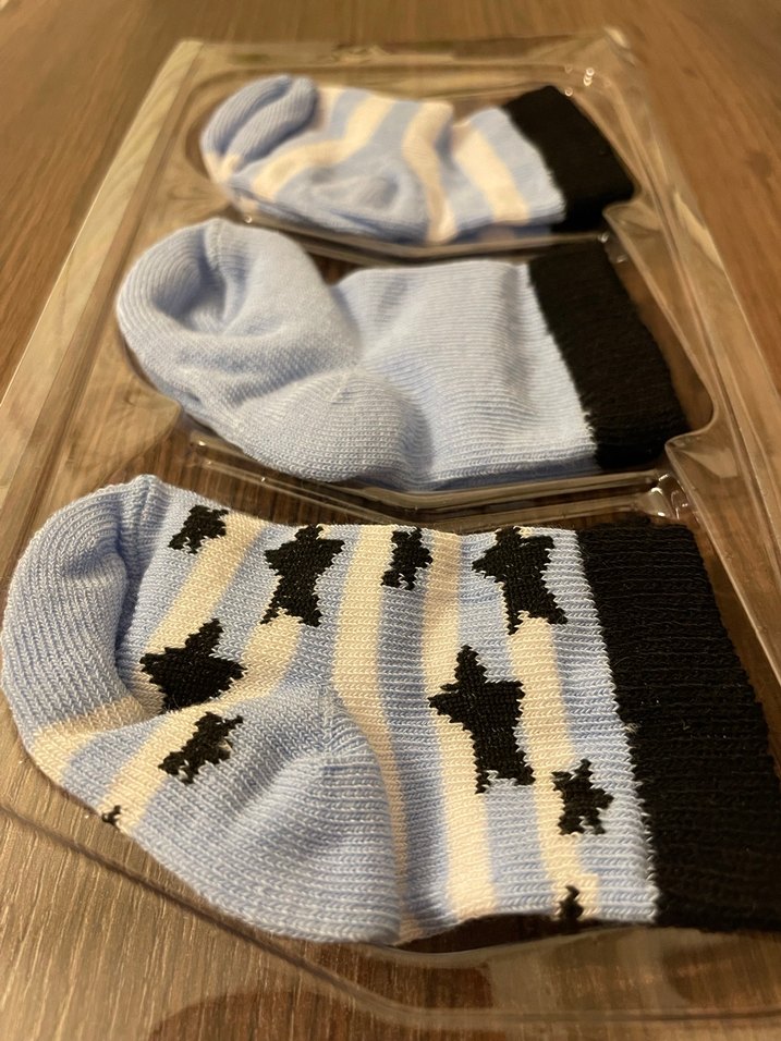 Bebek yenidoğan Mavi Desenli Çorap Seti - Görsel 2