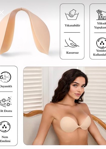 SİLİKON SÜTYEN (yüksek yapışkanlı) - Görsel 2