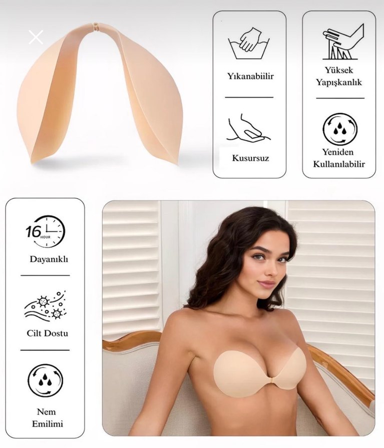 SİLİKON SÜTYEN (yüksek yapışkanlı) - Görsel 2