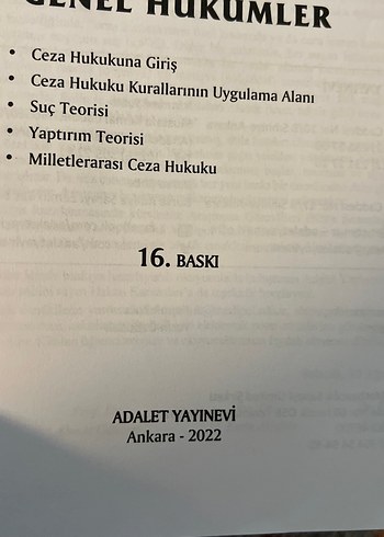  Ceza Hukuku Genel Hükümler Kitabı - Artuk Gökçen