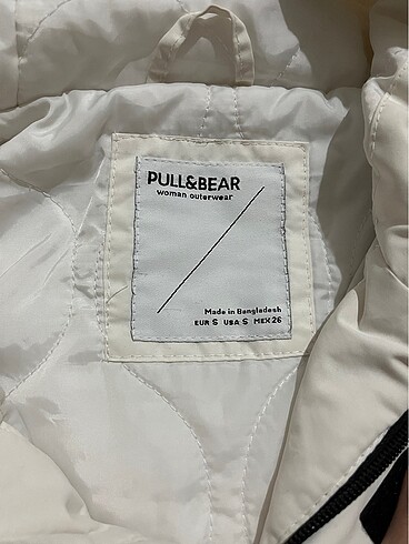 s Beden beyaz Renk Pull and bear kanguru mont
