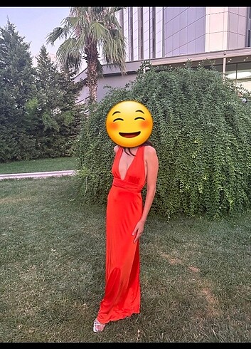 34 Beden turuncu Renk ADL IŞIK TURUNCU ELBISE