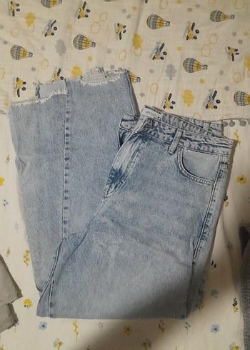 Mavi Pastel Renk Salaş Midi Denim Kadın Jean