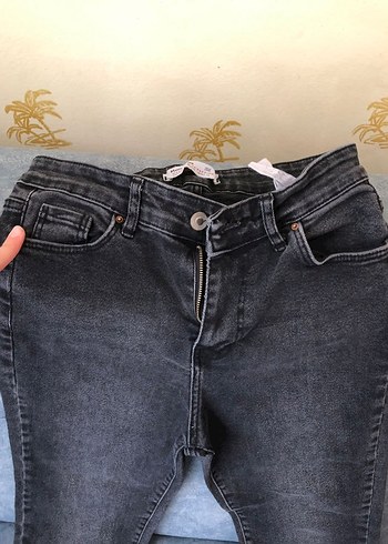 m Beden gri Renk Gri Normal Boy Kadın Denim Pantolon