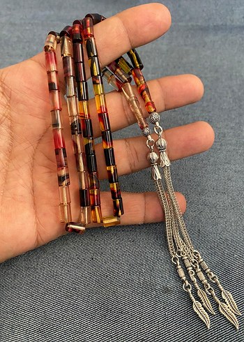 Kesme Ateş Kehribar Tesbih - Görsel 3