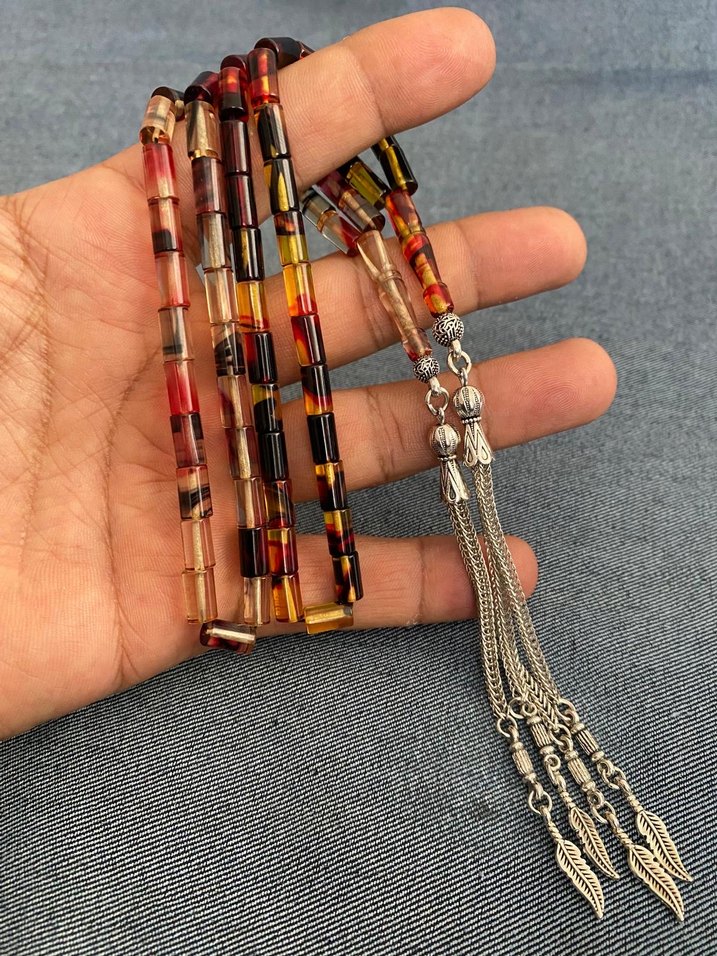 Kesme Ateş Kehribar Tesbih - Görsel 3