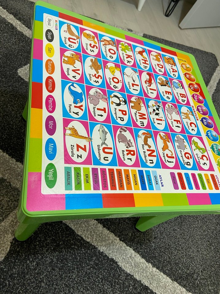 Çok Renkli Çocuk Sandalyesi ve Oyun Masası - Görsel 3