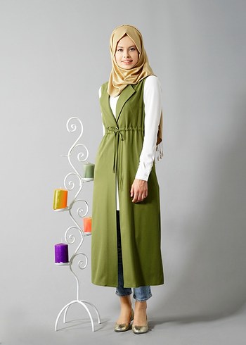 Tesettür Pembe Yelek - Görsel 3