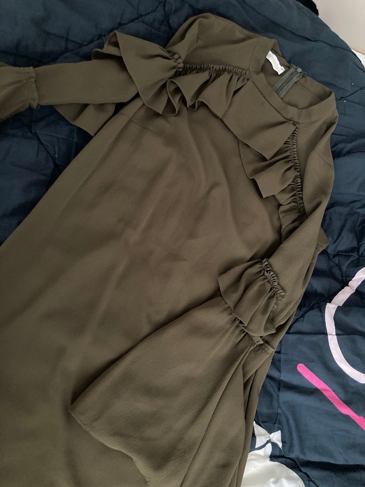 Uzun Kollu, Ruffles Detaylı Tunik - Görsel 2