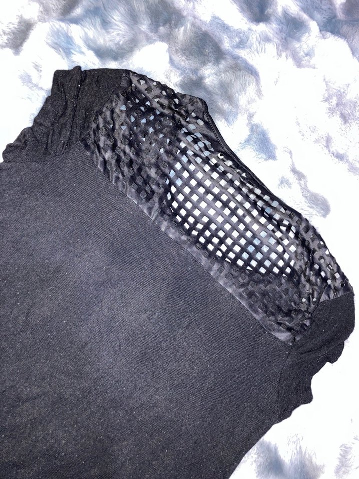 Dantel Detaylı Siyah Goth Kadın Bluz - Görsel 2