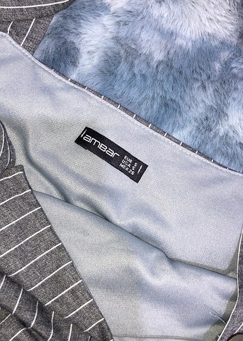 Gri Çizgili Kadın Elbise - Görsel 3