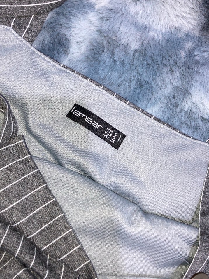 Gri Çizgili Kadın Elbise - Görsel 3