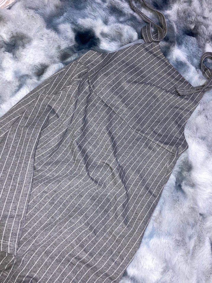 Gri Çizgili Kadın Elbise - Görsel 2