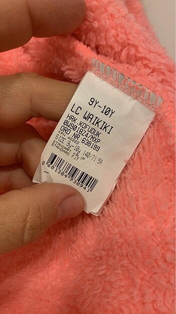 10 Yaş Beden LC Waikiki- Pembe Peluş Hırka