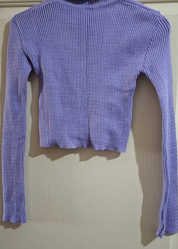 2 adet kazak, Yeşil ve eflatun Fitilli Triko Balıkçı Yaka Kazak - Görsel 2