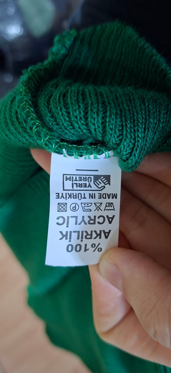 2 adet kazak, Yeşil ve eflatun Fitilli Triko Balıkçı Yaka Kazak - Görsel 3