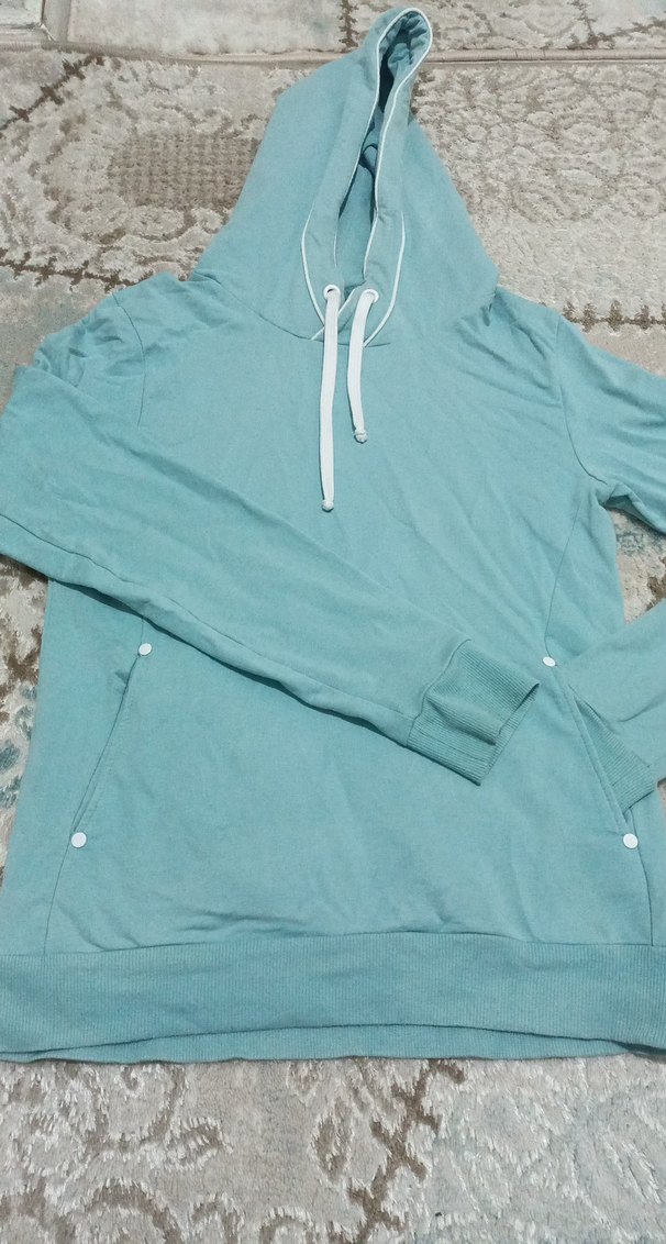 kapşonlu cepli uzun sweat günlük sokak stili için uygundur - Görsel 3