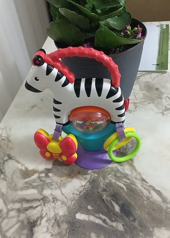 Renkli Zebra Diş Kaşıyıcı ve Çıngırak Oyuncak - Görsel 3