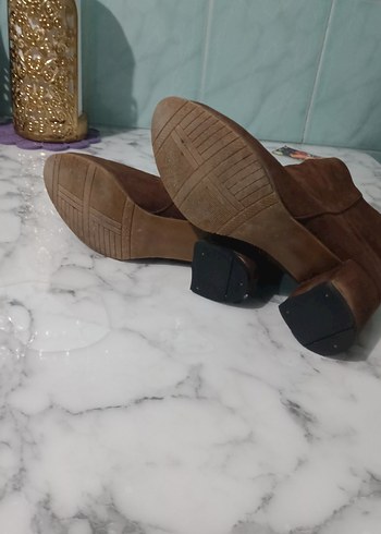 Kahverengi Süet Kadın Dolgu Topuk Bot - Görsel 3