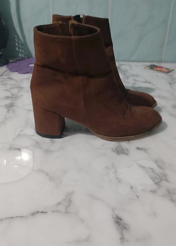 Kahverengi Süet Kadın Dolgu Topuk Bot - Görsel 2