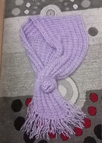 Mor Örgü Kadın Atkı - Görsel 2