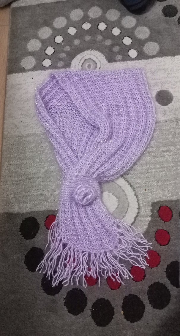 Mor Örgü Kadın Atkı - Görsel 2