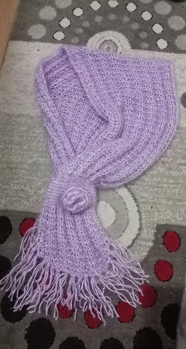 Mor Örgü Kadın Atkı - Görsel 3