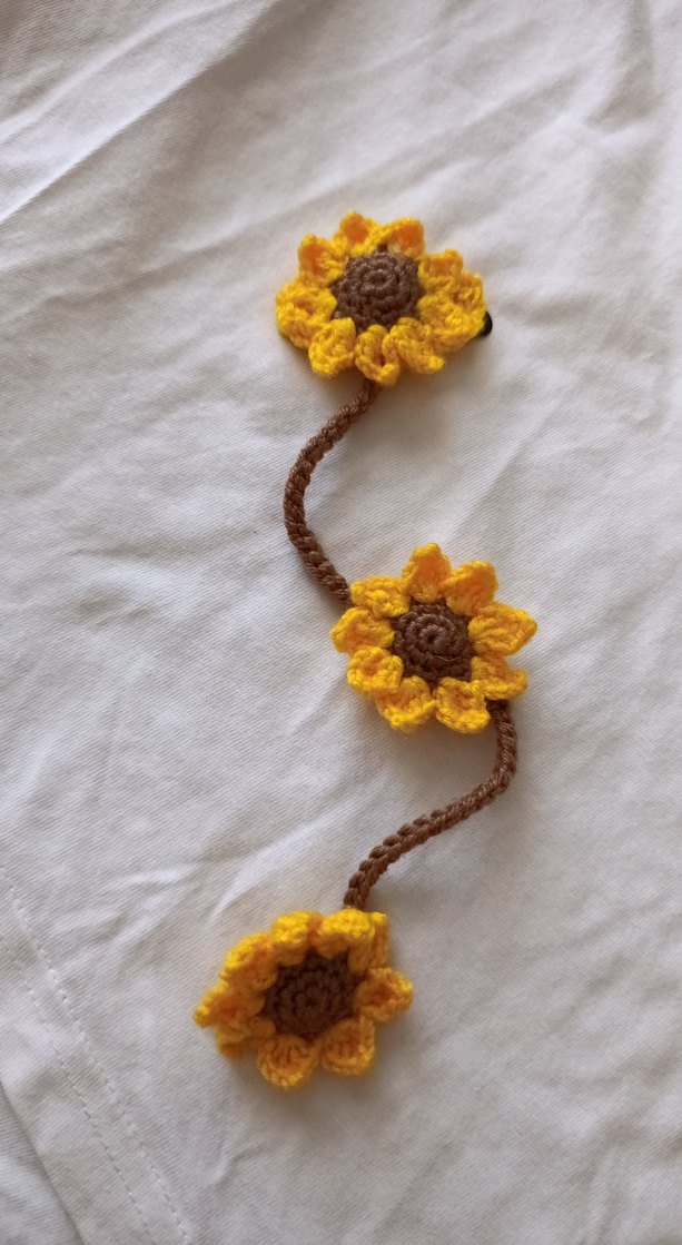 Sarı Örgü Çiçekli Bohem Saç Tokası - Görsel 2