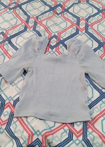 Gri Uzun Kollu Hamile Keten Bluz - Görsel 2