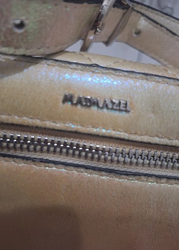 Bej Deri Kemerli Kadın Çanta - Görsel 4