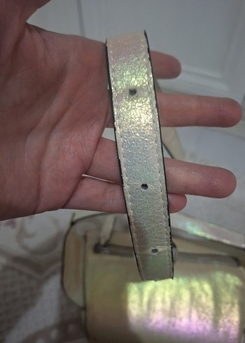 Bej Deri Kemerli Kadın Çanta - Görsel 5