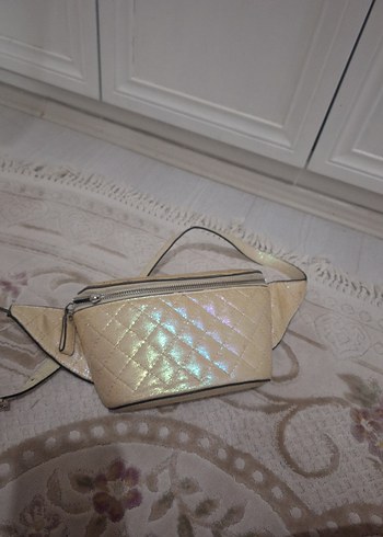 Bej Deri Kemerli Kadın Çanta - Görsel 2