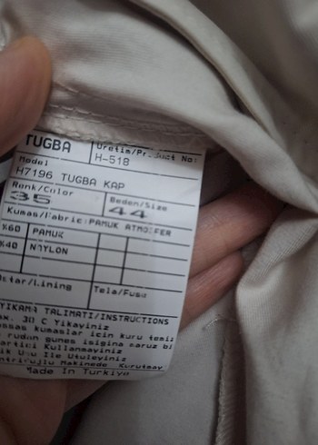 Düğmeli Uzun Beyaz Kadın Trençkot - Görsel 8