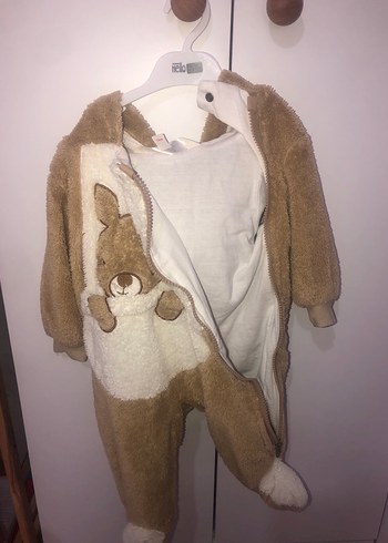 Kahverengi Nakışlı Bebek Tulumu - Görsel 4